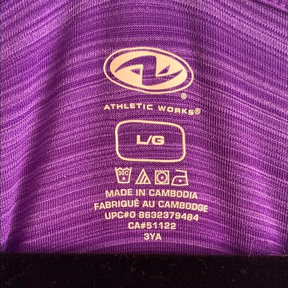 Athletic Works Dri-More Workout Tee Purple Size Large - Picture 5 of 8